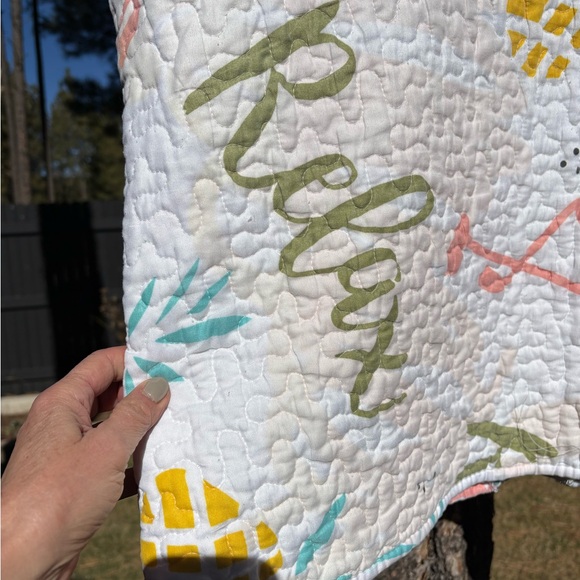 Handmade Upcycled Flamingo and Pineapple Women's Quilted Jacket - Picture 7 of 8